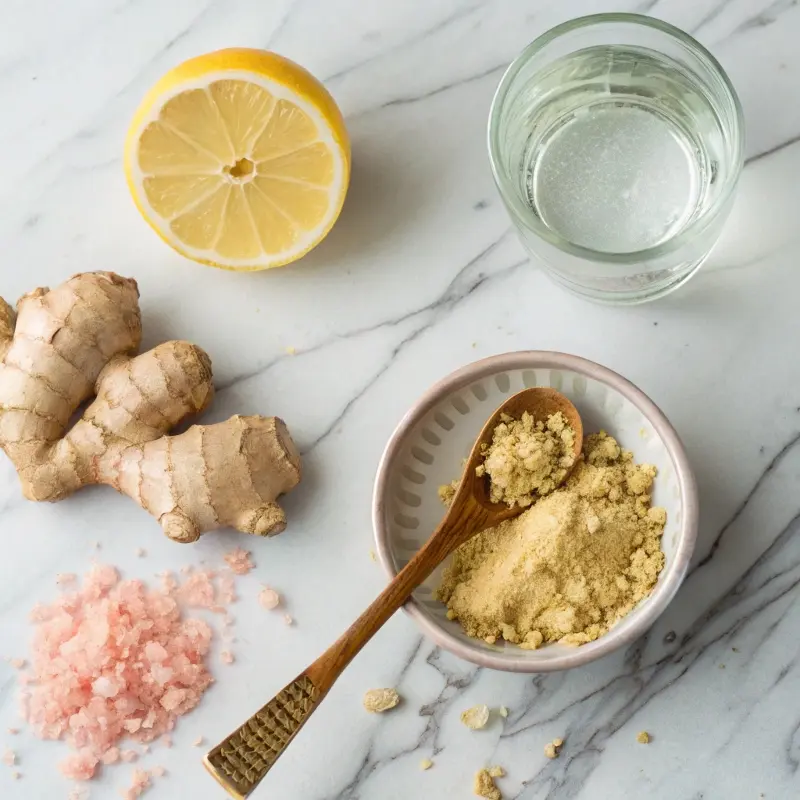 Ingredients for Brazilian ginger drink