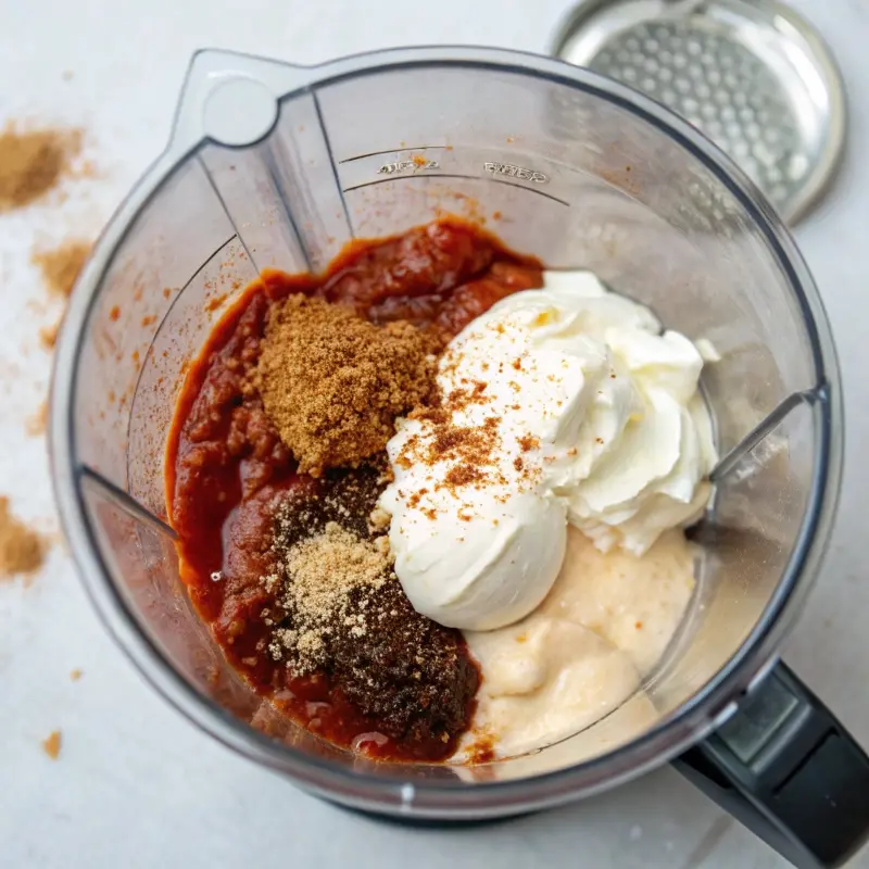 Ingredients in blender for Chipotle Adobo Ranch