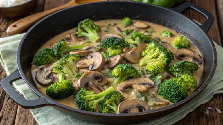 vegan mushroom recipes with broccoli skillet