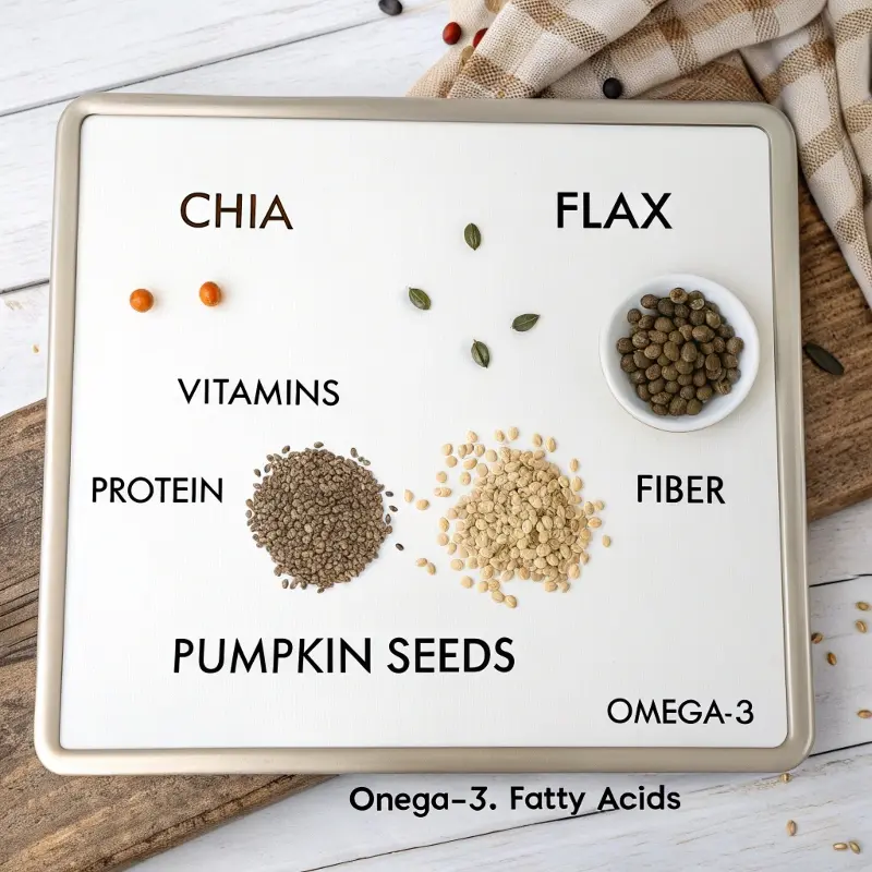 Nutritional chart chia flax pumpkin