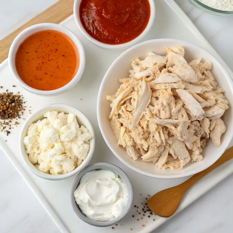 High Protein Buffalo Chicken Dip ingredients