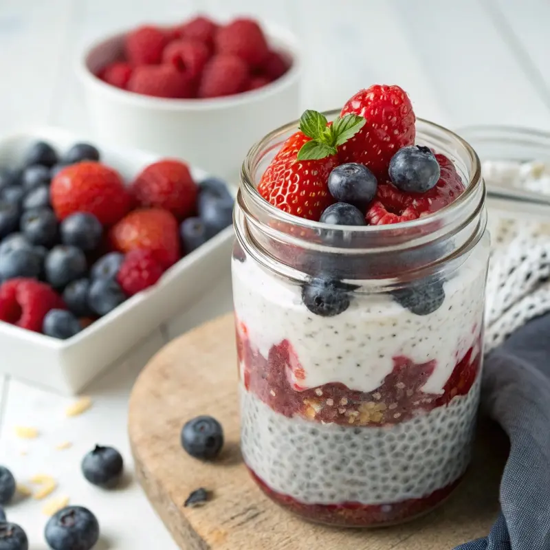 Vegan paleo chia pudding breakfast jar