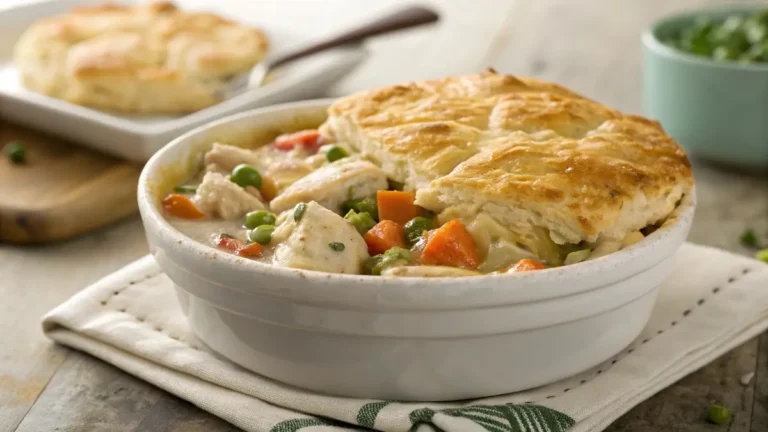 Chicken pot pie in slow cooker recipe card