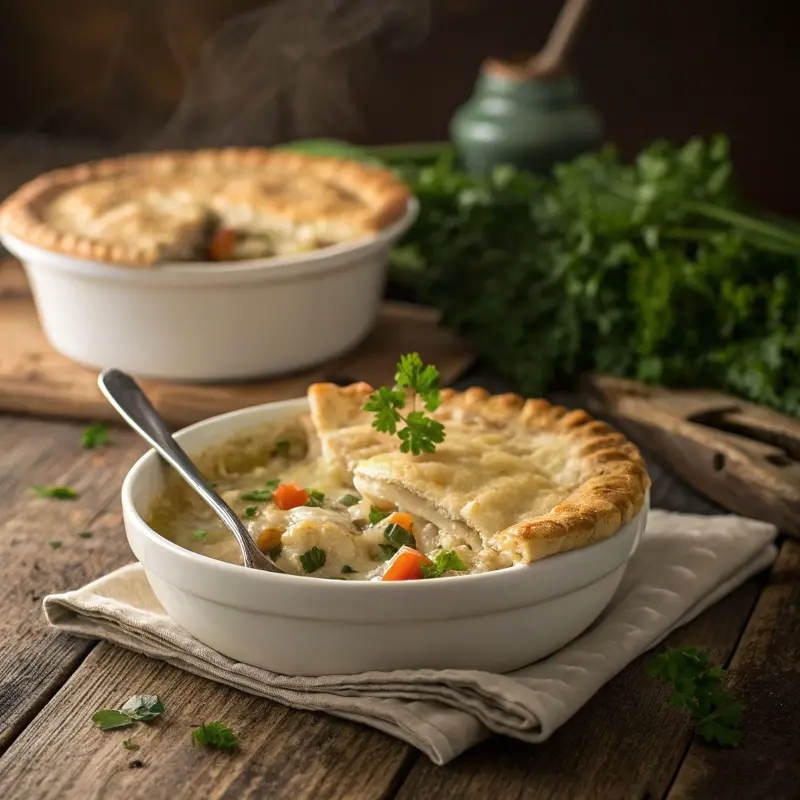 Served CrockPot Chicken Pot Pie