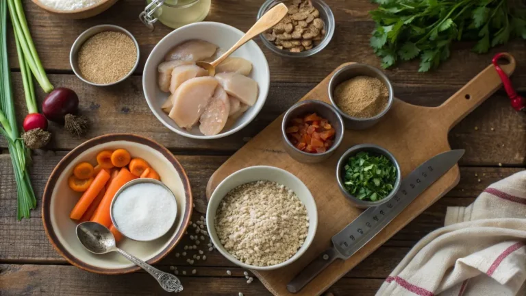 homemade chicken feed ingredients on table