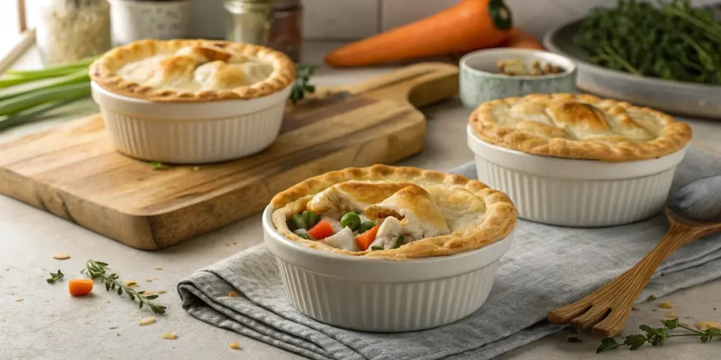 Easy chicken pot pie meal prep served hot
