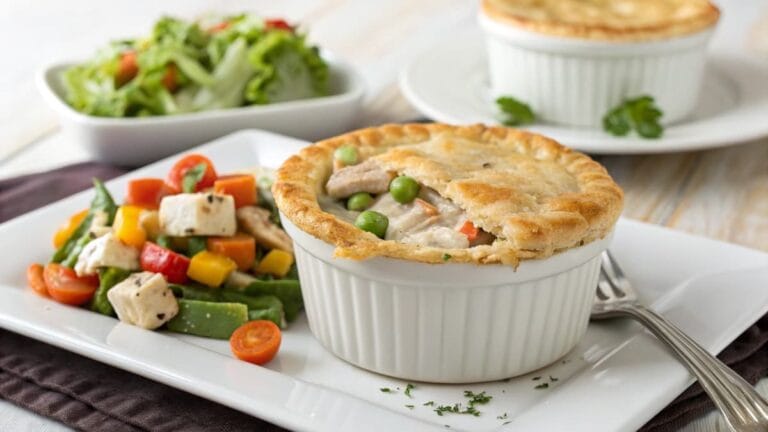 Chicken pot pie meal prep serving