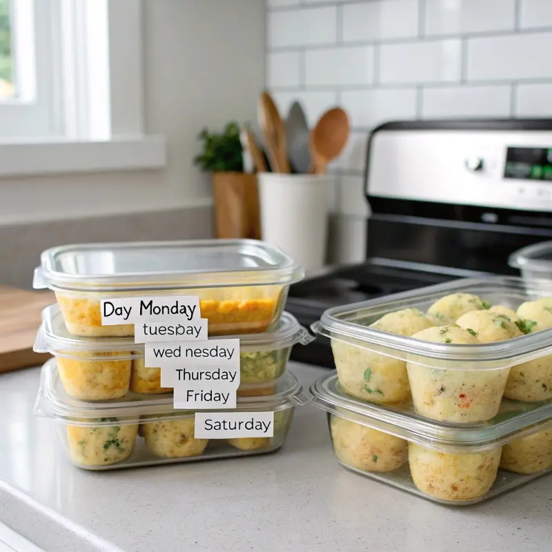 Meal Prepped Egg Bites in Container