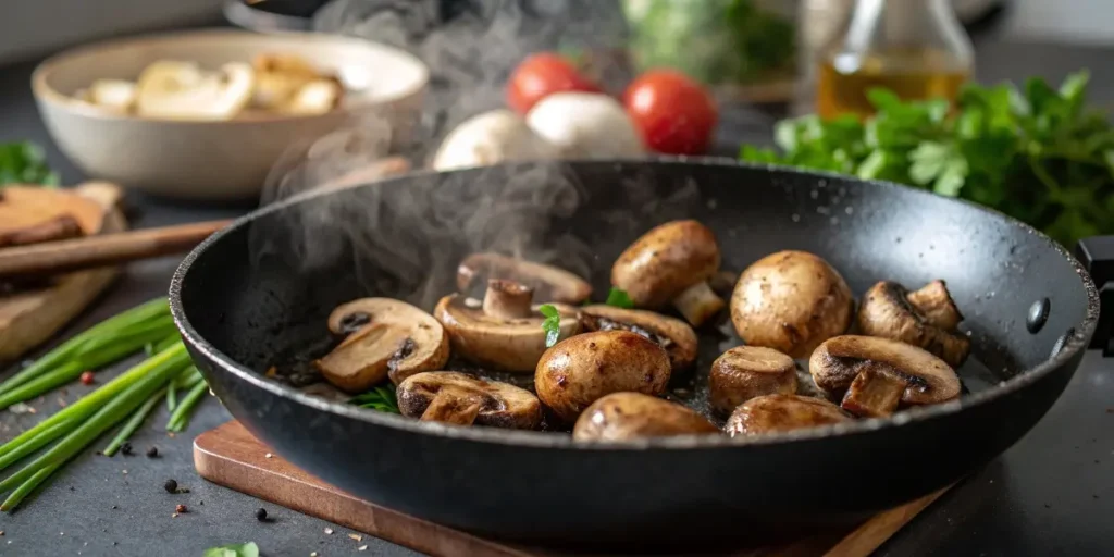vegan mushroom recipes sizzling cremini pan