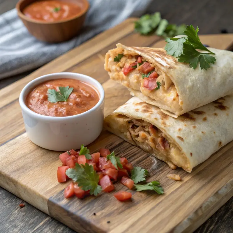 Kimchi Gruyère burrito slice