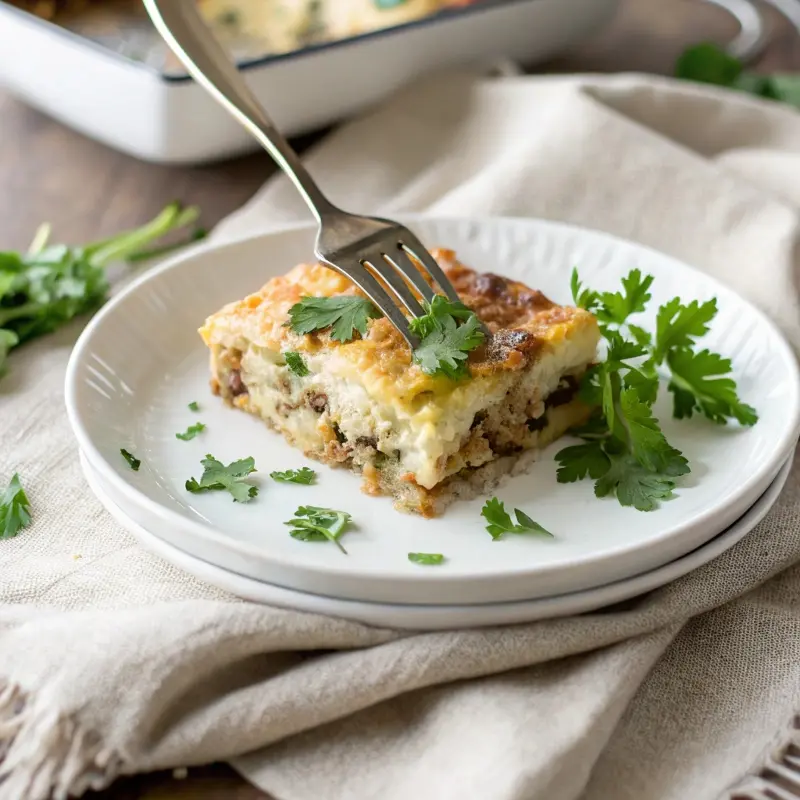 Keto casserole recipes hearty serving on plate