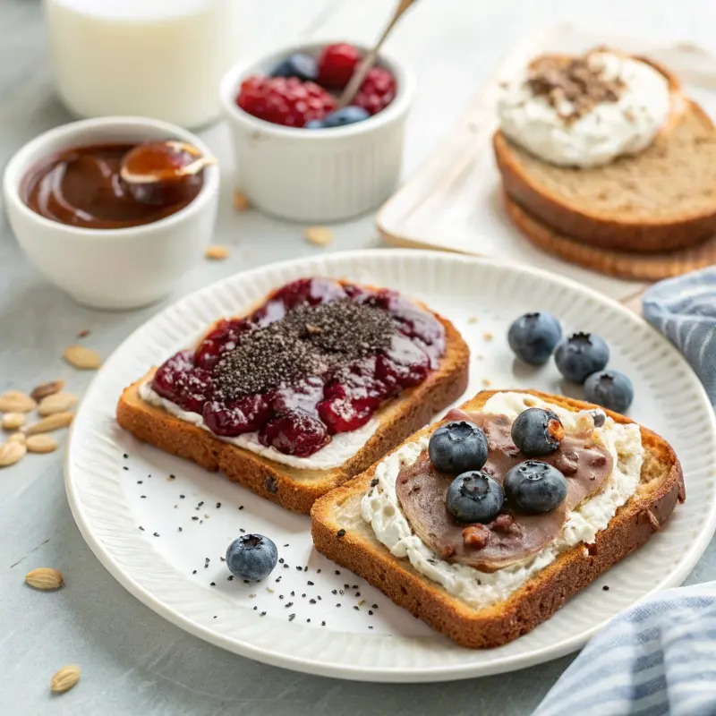 keto sweet stuff on toast assortment
