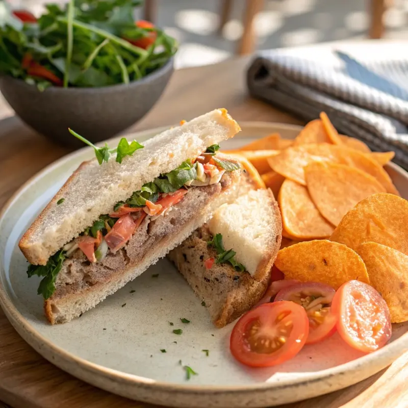 serving buona beef tuna genovese sandwich