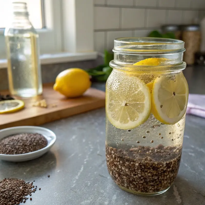 Soaked chia and flax seed drink preparation the Bariatric Seed Trick Recipe