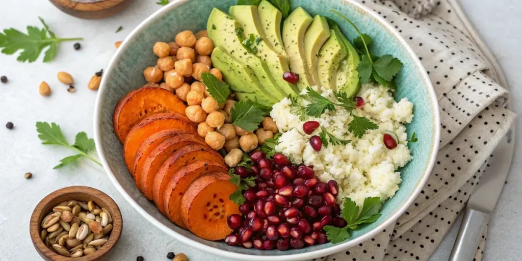 Vegan paleo recipes colorful power bowl