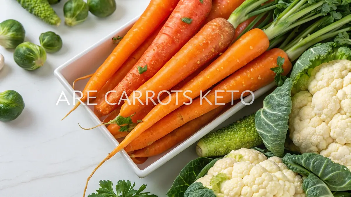 Are Carrots Keto – Colorful arrangement of raw and cooked carrots with keto vegetables, best for ketogenic diet articles