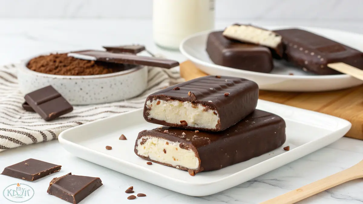 Keto Ice Cream Bars—low-carb chocolate dessert bars with nuts, homemade and healthy