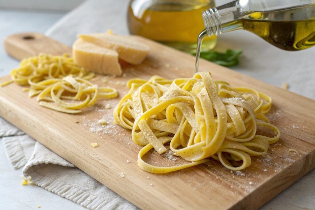 Fresh homemade gluten free egg noodles