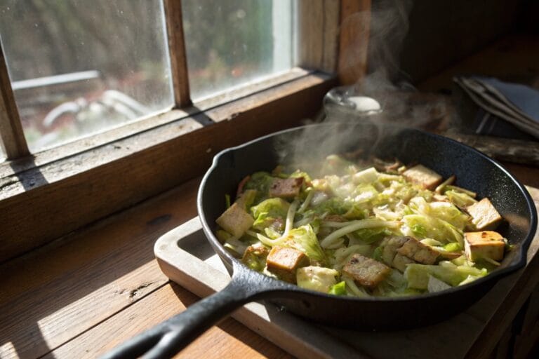 Vegan cabbage recipes ginger-garlic tofu
