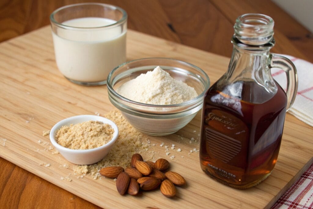 Ingredients for gluten and dairy free desserts