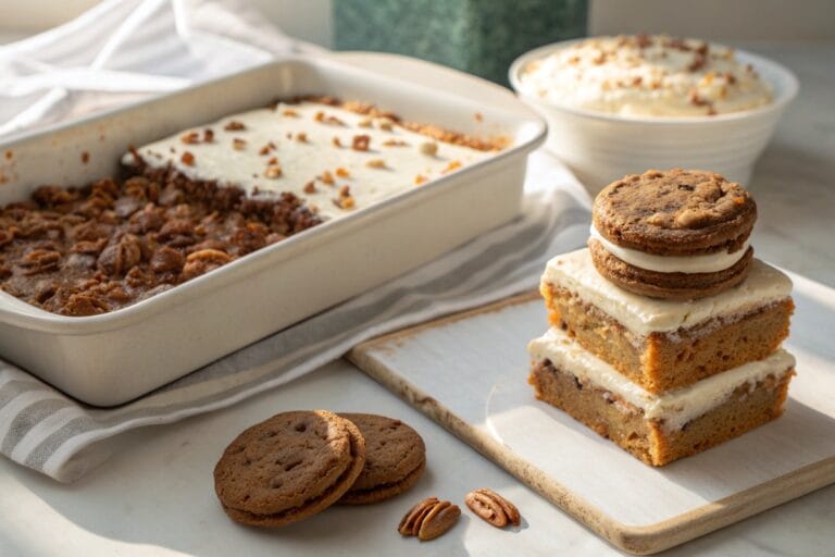 Gluten free carrot cake, dump cake, and ice cream sandwiches