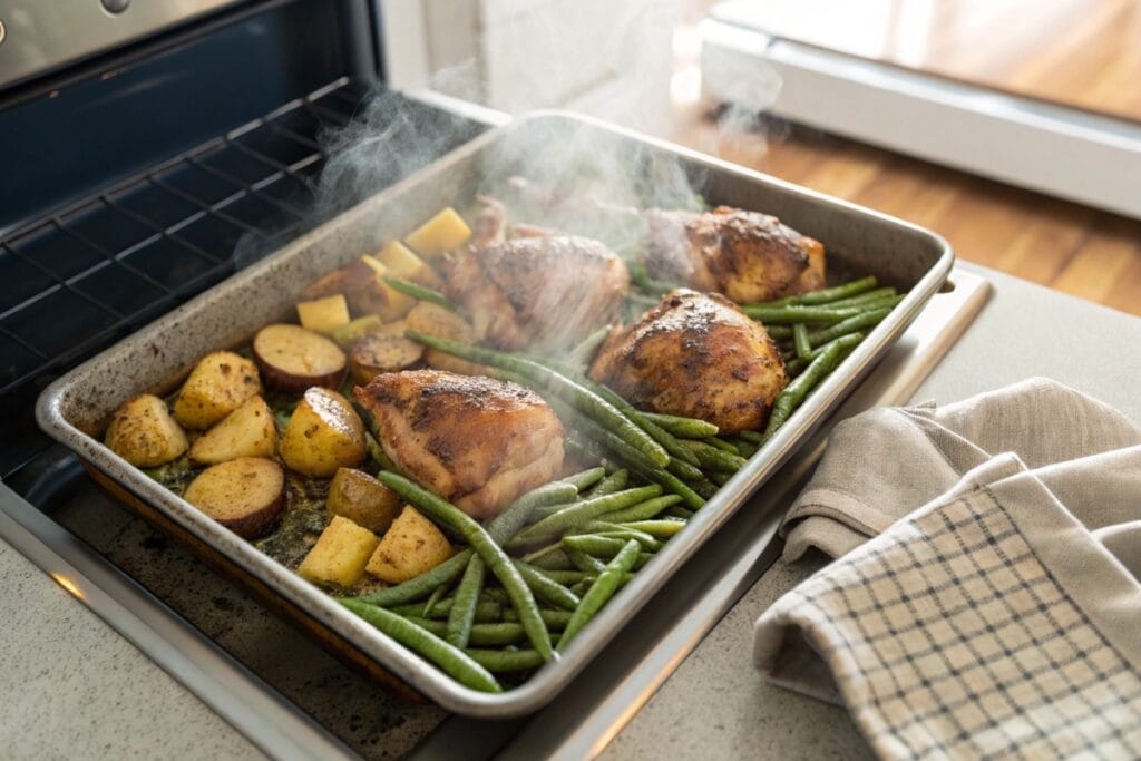 Sheet pan lemon herb chicken and vegetables gluten free dinner
