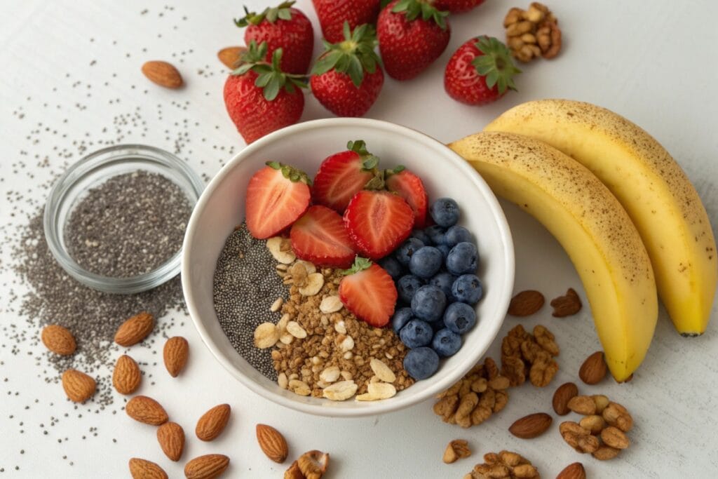 Raw vegan recipes breakfast setup