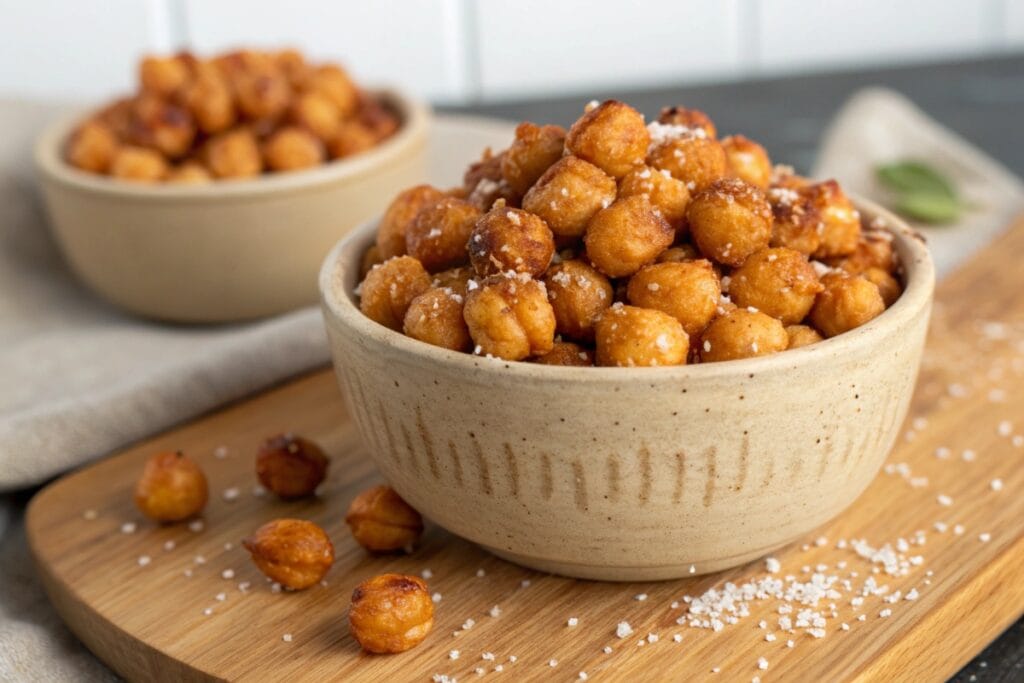 Bowl of roasted chickpeas gluten-free dairy-free