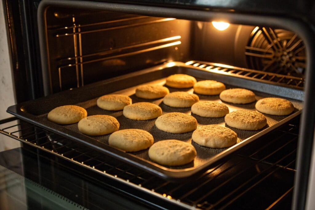 Vegan Chocolate Chip Cookie Recipe
Tray of vegan cookies mid-bake