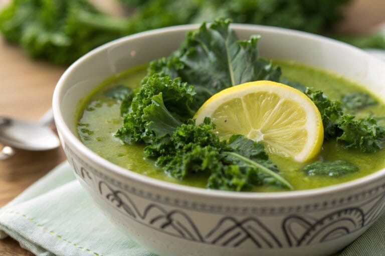 Green vegan soup bowl