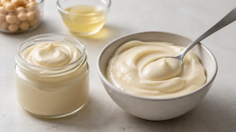 Creamy homemade vegan mayo made with aquafaba