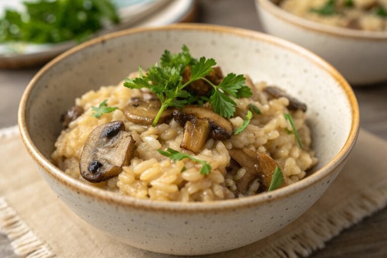 Vegan mushroom risotto