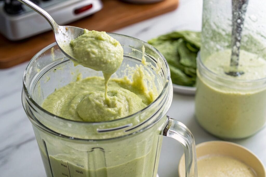 Blended batter for avocado cottage cheese bread keto
