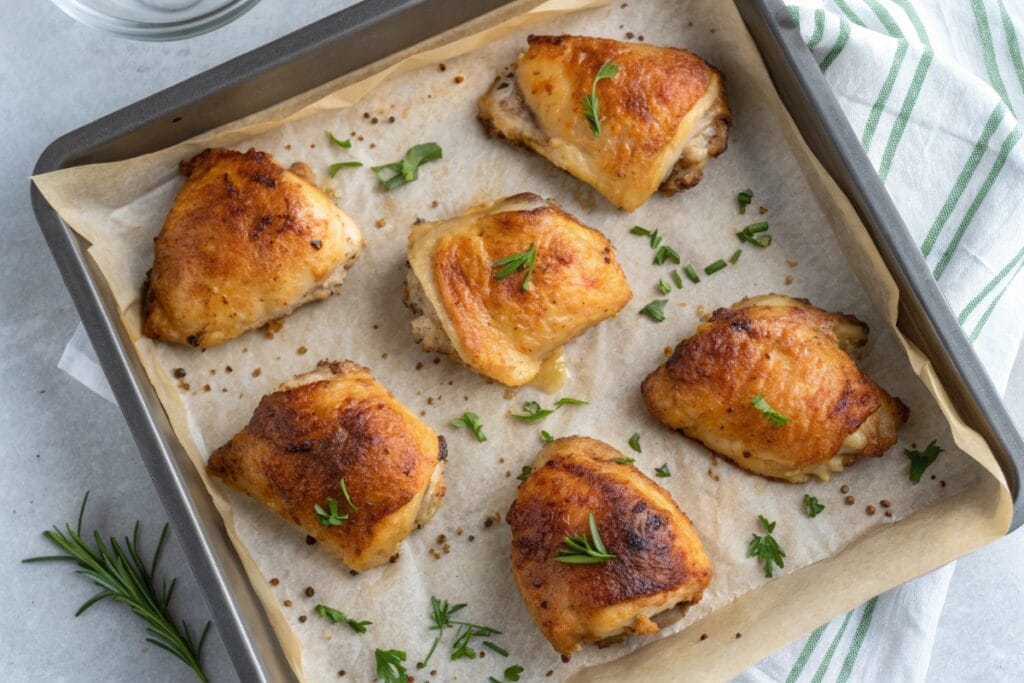 Crispy chicken thighs for carnivore lunch