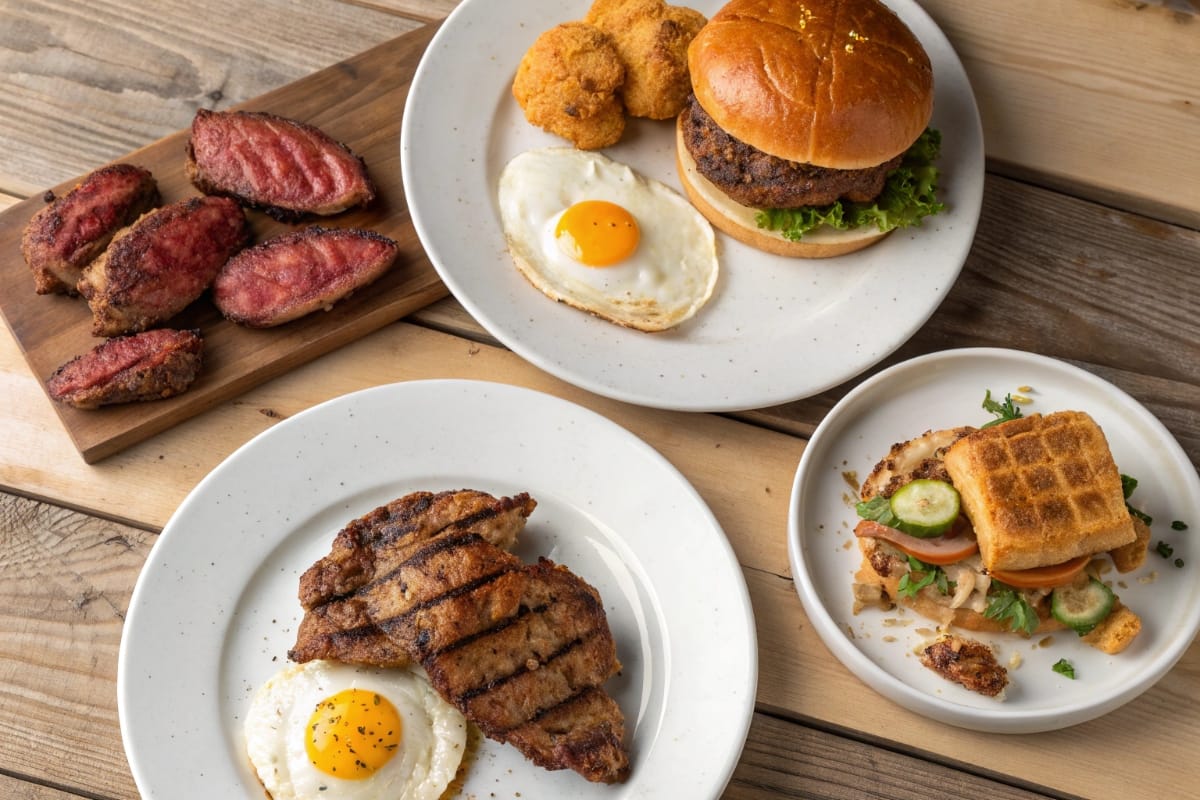 Carnivore diet recipes plate with meat and eggs