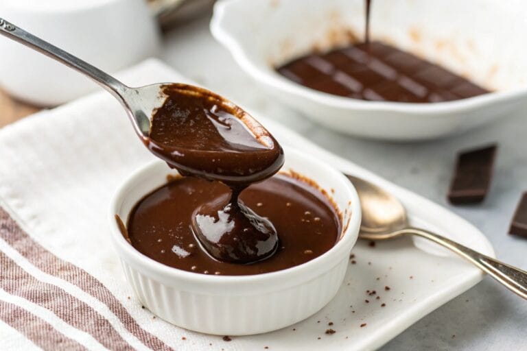 Spoonful of thick hot fudge sauce recipe