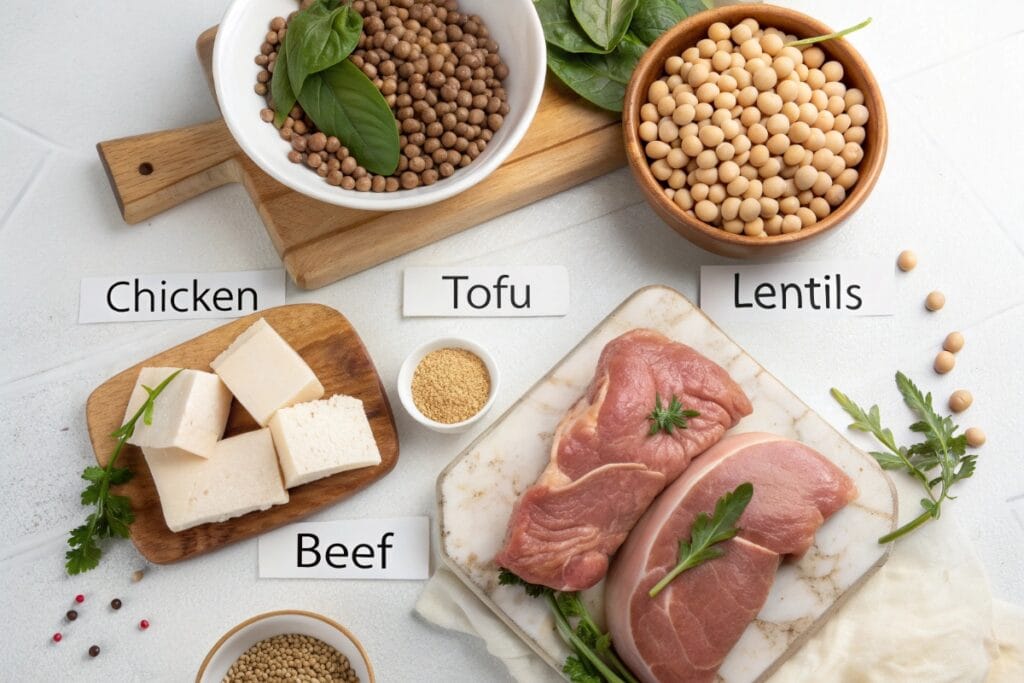 Animal and plant protein sources in the US diet