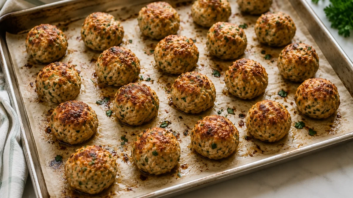 Baked turkey meatballs for high protein Korean BBQ turkey meatball bowls